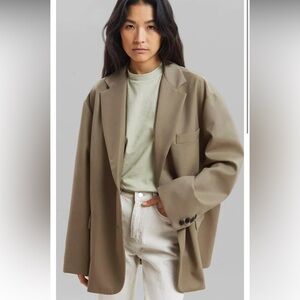 FRANKIE OVERSIZED BOYFRIEND BLAZER - DESERT TAUPE